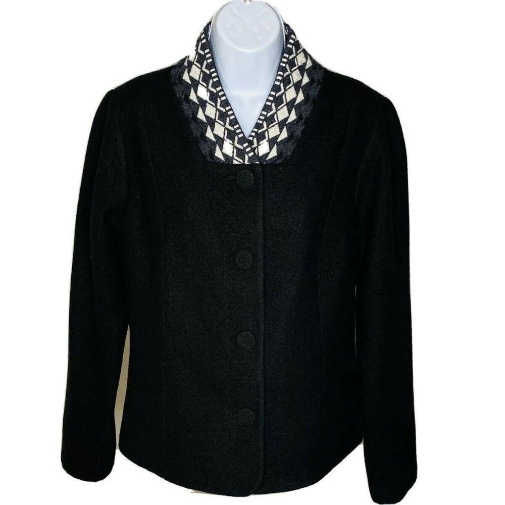 Pendleton Black Blazer 4 Button Lined - image 1